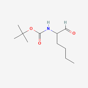 molecular formula C11H21NO3 B2682463 Tert-butyl N-(1-oxohexan-2-yl)carbamate CAS No. 440125-24-6