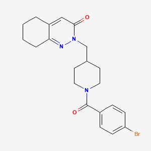 molecular formula C21H24BrN3O2 B2682465 2-[[1-(4-Bromobenzoyl)piperidin-4-yl]methyl]-5,6,7,8-tetrahydrocinnolin-3-one CAS No. 2309187-43-5