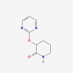 molecular formula C9H11N3O2 B2682466 3-(Pyrimidin-2-yloxy)piperidin-2-one CAS No. 2200688-17-9