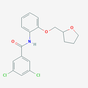 molecular formula C18H17Cl2NO3 B268247 3,5-dichloro-N-[2-(tetrahydro-2-furanylmethoxy)phenyl]benzamide 