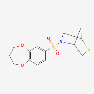 5-((3,4-dihydro-2H-benzo[b][1,4]dioxepin-7-yl)sulfonyl)-2-thia-5-azabicyclo[2.2.1]heptane