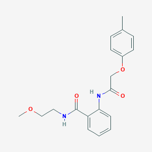 molecular formula C19H22N2O4 B268248 N-(2-methoxyethyl)-2-{[(4-methylphenoxy)acetyl]amino}benzamide 