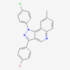 molecular formula C23H15ClFN3 B2682497 1-(4-chlorophenyl)-3-(4-fluorophenyl)-8-methyl-1H-pyrazolo[4,3-c]quinoline CAS No. 1251556-65-6