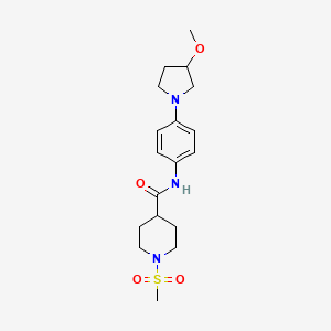 N-(4-(3-methoxypyrrolidin-1-yl)phenyl)-1-(methylsulfonyl)piperidine-4-carboxamide