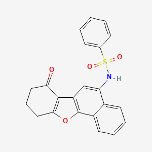 molecular formula C22H17NO4S B2682501 N-(7-氧代-7,8,9,10-四氢苯并[b]萘并[2,1-d]呋喃-5-基)苯磺酰胺 CAS No. 333351-32-9