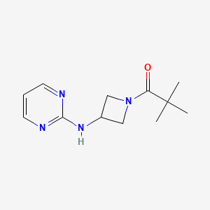 molecular formula C12H18N4O B2682522 2,2-dimethyl-1-{3-[(pyrimidin-2-yl)amino]azetidin-1-yl}propan-1-one CAS No. 2195877-19-9