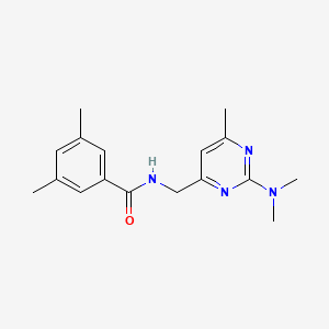 molecular formula C17H22N4O B2682527 N-((2-(二甲基氨基)-6-甲基嘧啶-4-基)甲基)-3,5-二甲基苯甲酰胺 CAS No. 1797620-71-3