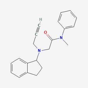 molecular formula C21H22N2O B2682538 2-[(2,3-二氢-1H-茚-1-基)(丙-2-炔-1-基)氨基]-N-甲基-N-苯基乙酰胺 CAS No. 1333546-69-2