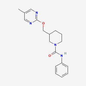 molecular formula C18H22N4O2 B2682540 3-[(5-Methylpyrimidin-2-yl)oxymethyl]-N-phenylpiperidine-1-carboxamide CAS No. 2380033-27-0