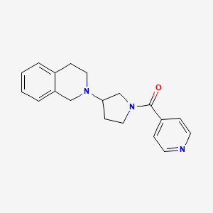 molecular formula C19H21N3O B2682556 (3-(3,4-二氢异喹啉-2(1H)-基)吡咯烷-1-基)(吡啶-4-基)甲酮 CAS No. 2034357-81-6