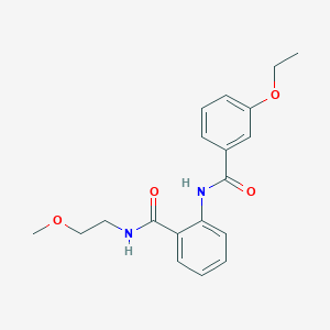 molecular formula C19H22N2O4 B268256 2-[(3-ethoxybenzoyl)amino]-N-(2-methoxyethyl)benzamide 