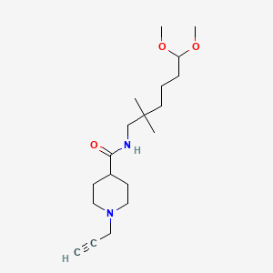 molecular formula C19H34N2O3 B2682560 N-(6,6-dimethoxy-2,2-dimethylhexyl)-1-(prop-2-yn-1-yl)piperidine-4-carboxamide CAS No. 1808546-80-6