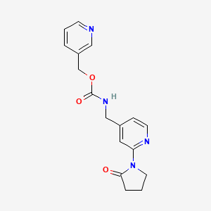 molecular formula C17H18N4O3 B2682561 Pyridin-3-ylmethyl ((2-(2-oxopyrrolidin-1-yl)pyridin-4-yl)methyl)carbamate CAS No. 2034339-78-9