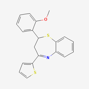 molecular formula C20H17NOS2 B2682571 2-(2-Methoxyphenyl)-4-(2-thienyl)-2,3-dihydro-1,5-benzothiazepine CAS No. 866131-75-1