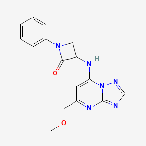 3-{[5-(Methoxymethyl)-[1,2,4]triazolo[1,5-a]pyrimidin-7-yl]amino}-1-phenylazetidin-2-one