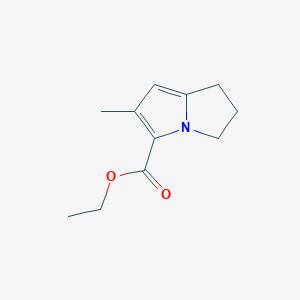 molecular formula C11H15NO2 B2682585 Ethyl 2-methyl-6,7-dihydro-5H-pyrrolizine-3-carboxylate CAS No. 2104220-54-2
