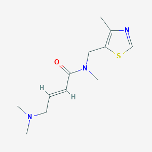 molecular formula C12H19N3OS B2682588 (E)-4-(Dimethylamino)-N-methyl-N-[(4-methyl-1,3-thiazol-5-yl)methyl]but-2-enamide CAS No. 2411333-78-1