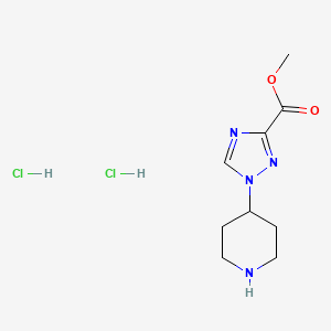 molecular formula C9H16Cl2N4O2 B2682593 Methyl 1-piperidin-4-yl-1,2,4-triazole-3-carboxylate;dihydrochloride CAS No. 2490406-82-9