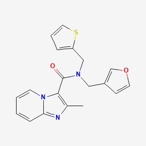 N-(furan-3-ylmethyl)-2-methyl-N-(thiophen-2-ylmethyl)imidazo[1,2-a]pyridine-3-carboxamide