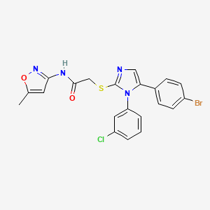 2-((5-(4-bromophenyl)-1-(3-chlorophenyl)-1H-imidazol-2-yl)thio)-N-(5-methylisoxazol-3-yl)acetamide