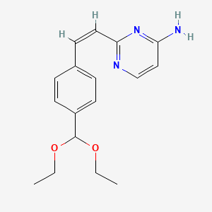 molecular formula C17H21N3O2 B2682606 2-[(Z)-2-[4-(diethoxymethyl)phenyl]ethenyl]pyrimidin-4-amine CAS No. 303995-69-9