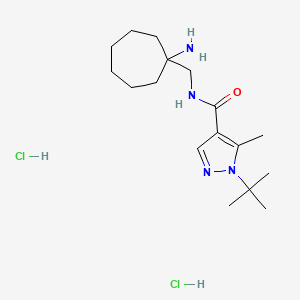 N-[(1-Aminocycloheptyl)methyl]-1-tert-butyl-5-methylpyrazole-4-carboxamide;dihydrochloride