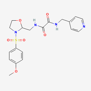 molecular formula C19H22N4O6S B2682611 N1-((3-((4-甲氧基苯基)磺酰)噁唑啉-2-基)甲基)-N2-(吡啶-4-基甲基)草酰胺 CAS No. 868981-40-2