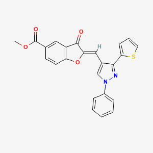 (Z)-methyl 3-oxo-2-((1-phenyl-3-(thiophen-2-yl)-1H-pyrazol-4-yl)methylene)-2,3-dihydrobenzofuran-5-carboxylate
