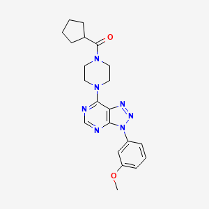 cyclopentyl{4-[3-(3-methoxyphenyl)-3H-[1,2,3]triazolo[4,5-d]pyrimidin-7-yl]piperazino}methanone