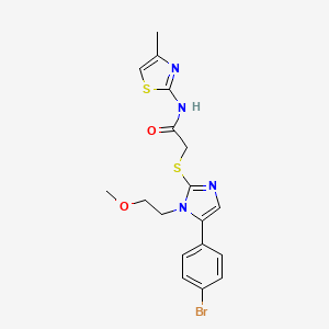 2-((5-(4-bromophenyl)-1-(2-methoxyethyl)-1H-imidazol-2-yl)thio)-N-(4-methylthiazol-2-yl)acetamide