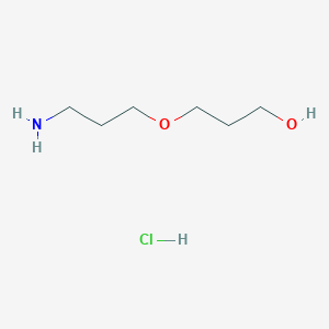 molecular formula C6H16ClNO2 B2682622 3-(3-Aminopropoxy)propan-1-ol;hydrochloride CAS No. 2361636-36-2