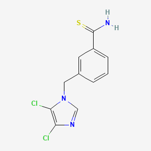 molecular formula C11H9Cl2N3S B2682627 3-[(4,5-Dichloroimidazol-1-yl)methyl]benzenecarbothioamide CAS No. 650615-86-4