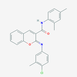 (2Z)-2-[(4-chloro-3-methylphenyl)imino]-N-(2,4-dimethylphenyl)-2H-chromene-3-carboxamide