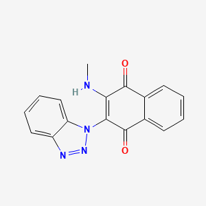 molecular formula C17H12N4O2 B2682643 2-(苯并三唑-1-基)-3-(甲基氨基)萘酮 CAS No. 371210-36-5