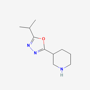 molecular formula C10H17N3O B2682653 3-[5-(异丙基)-1,3,4-噁二唑-2-基]哌啶 CAS No. 1368952-50-4