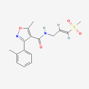 molecular formula C16H18N2O4S B2682663 5-Methyl-3-(2-methylphenyl)-N-[(E)-3-methylsulfonylprop-2-enyl]-1,2-oxazole-4-carboxamide CAS No. 2305571-50-8