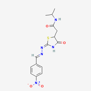2-{(2E)-2-[(2E)-(4-nitrobenzylidene)hydrazinylidene]-4-oxo-1,3-thiazolidin-5-yl}-N-(propan-2-yl)acetamide