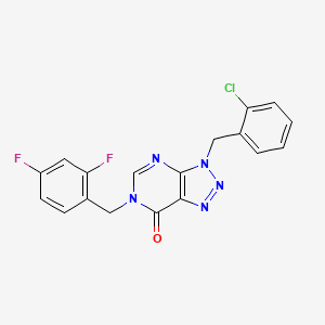 molecular formula C18H12ClF2N5O B2682668 3-(2-chlorobenzyl)-6-(2,4-difluorobenzyl)-3,6-dihydro-7H-[1,2,3]triazolo[4,5-d]pyrimidin-7-one CAS No. 1326875-08-4