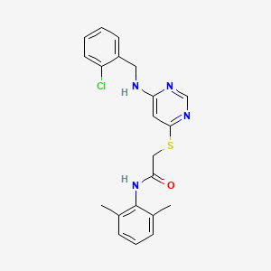 molecular formula C21H21ClN4OS B2682680 2-({6-[(2-chlorobenzyl)amino]pyrimidin-4-yl}sulfanyl)-N-(2,6-dimethylphenyl)acetamide CAS No. 1251605-65-8