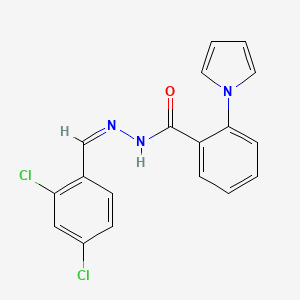 molecular formula C18H13Cl2N3O B2682681 N'-[(1Z)-(2,4-dichlorophenyl)methylidene]-2-(1H-pyrrol-1-yl)benzohydrazide CAS No. 344934-51-6