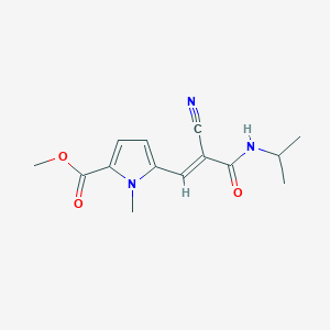 molecular formula C14H17N3O3 B2682687 Methyl 5-[(E)-2-cyano-3-oxo-3-(propan-2-ylamino)prop-1-enyl]-1-methylpyrrole-2-carboxylate CAS No. 2094950-38-4