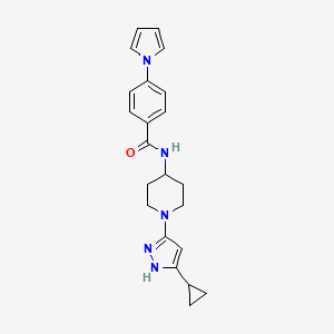 N-(1-(5-cyclopropyl-1H-pyrazol-3-yl)piperidin-4-yl)-4-(1H-pyrrol-1-yl)benzamide