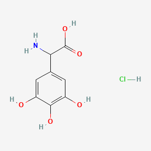 molecular formula C8H10ClNO5 B2682690 2-Amino-2-(3,4,5-trihydroxyphenyl)acetic acid;hydrochloride CAS No. 1260637-23-7