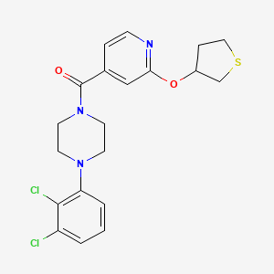 molecular formula C20H21Cl2N3O2S B2682691 (4-(2,3-Dichlorophenyl)piperazin-1-yl)(2-((tetrahydrothiophen-3-yl)oxy)pyridin-4-yl)methanone CAS No. 2034239-94-4