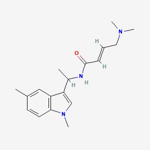 molecular formula C18H25N3O B2682696 (E)-4-(Dimethylamino)-N-[1-(1,5-dimethylindol-3-yl)ethyl]but-2-enamide CAS No. 2411337-76-1