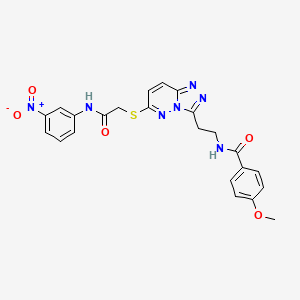 4-methoxy-N-(2-(6-((2-((3-nitrophenyl)amino)-2-oxoethyl)thio)-[1,2,4]triazolo[4,3-b]pyridazin-3-yl)ethyl)benzamide