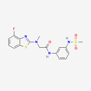 molecular formula C17H17FN4O3S2 B2682703 2-((4-fluorobenzo[d]thiazol-2-yl)(methyl)amino)-N-(3-(methylsulfonamido)phenyl)acetamide CAS No. 1351644-99-9