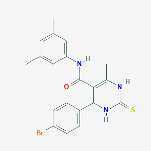 molecular formula C20H20BrN3OS B2682704 4-(4-bromophenyl)-N-(3,5-dimethylphenyl)-6-methyl-2-sulfanylidene-3,4-dihydro-1H-pyrimidine-5-carboxamide CAS No. 537679-66-6