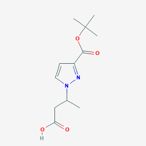 molecular formula C12H18N2O4 B2682708 3-[3-(tert-butoxycarbonyl)-1H-pyrazol-1-yl]butanoic acid CAS No. 1856084-22-4