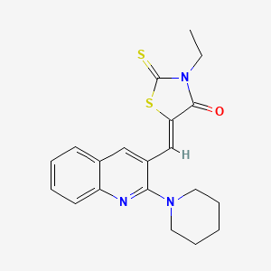 (Z)-3-ethyl-5-((2-(piperidin-1-yl)quinolin-3-yl)methylene)-2-thioxothiazolidin-4-one